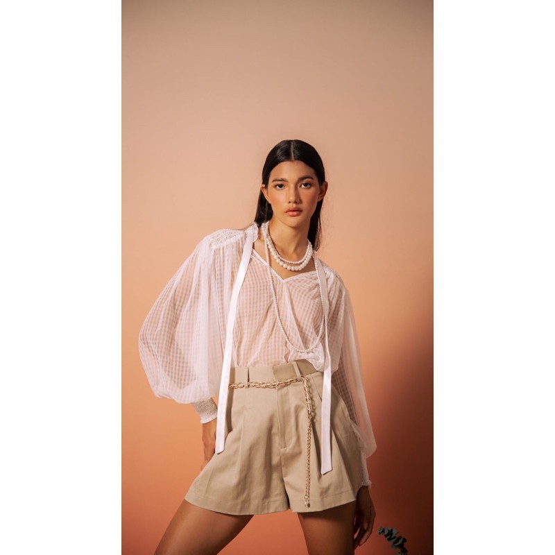 Áo Kiểu Nữ Phối Lụa Magnolia Blouse Kaia