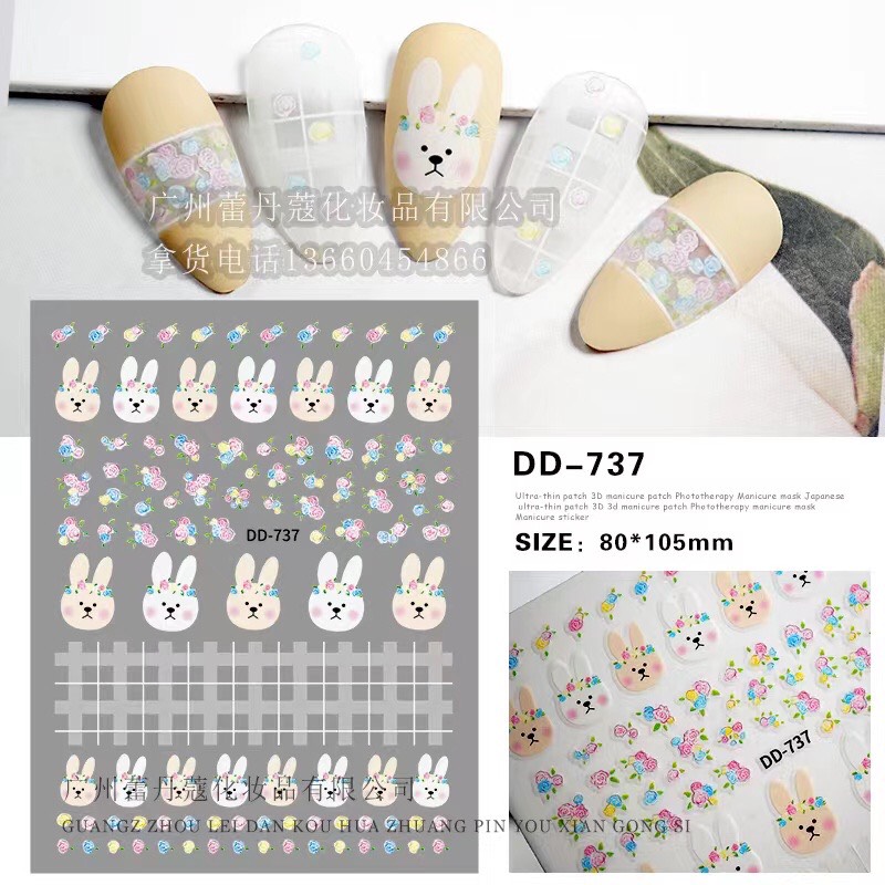 Sticker dán móng chủ đề hoạt hình