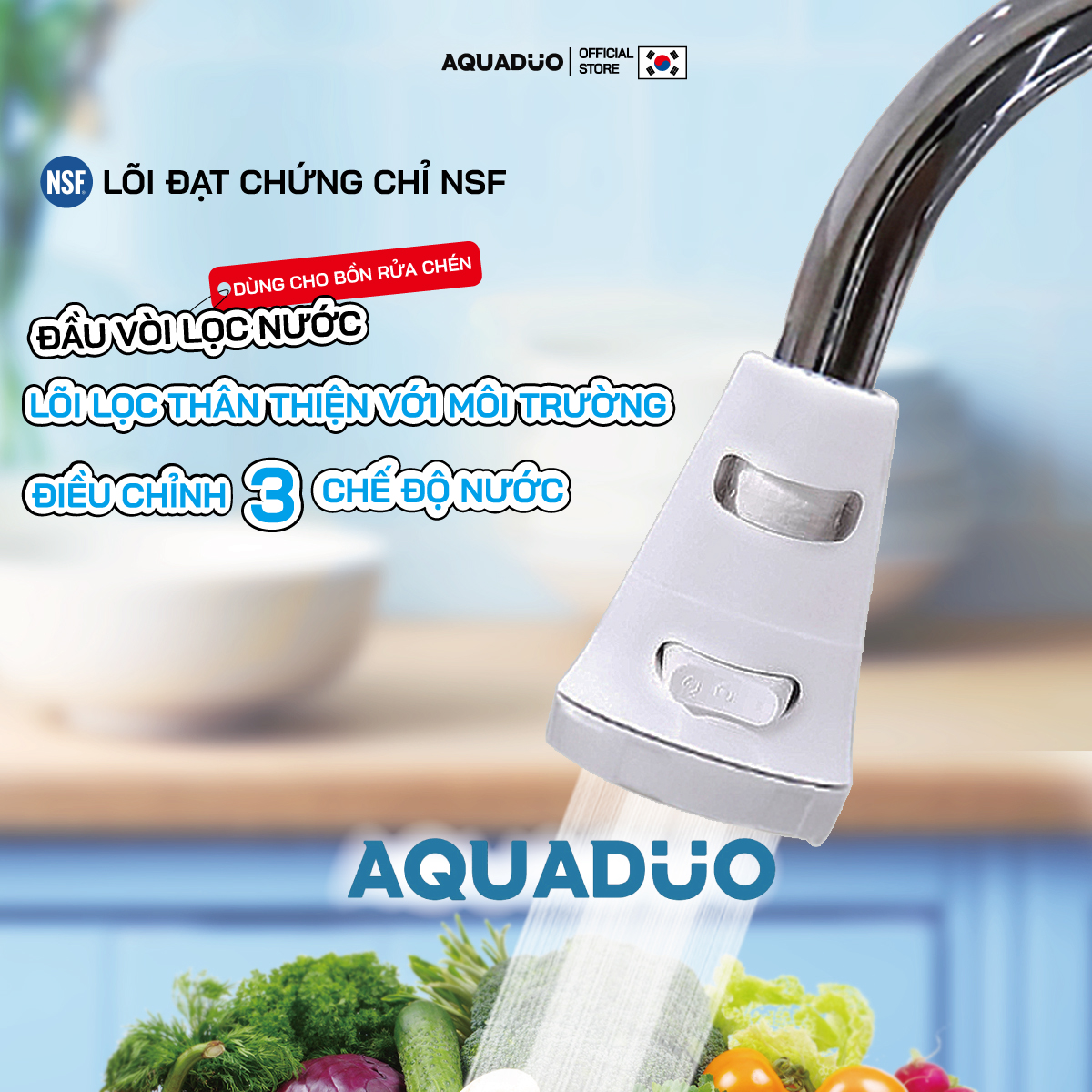 Sf-7000 vòi rửa chén , 4 thanh lọc nước aquaduo