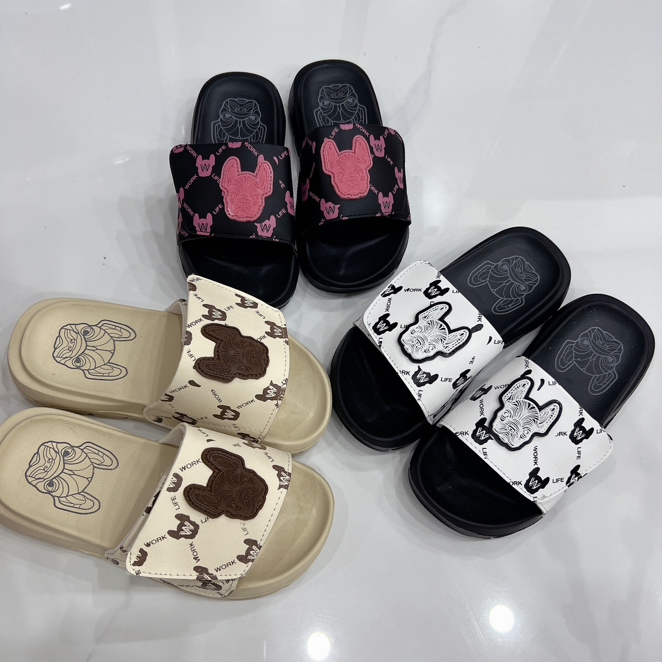 Dép life work cún bulldog Unisex -mới nhất 2024