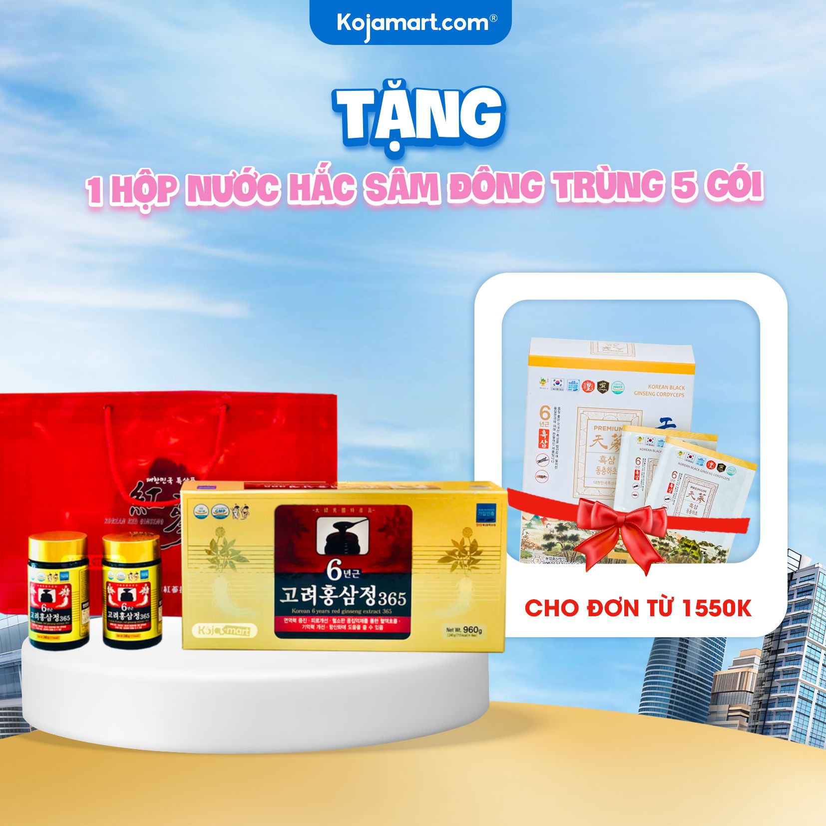 Cao hồng sâm 365 hàn quốc hộp 240g x 4 hũ