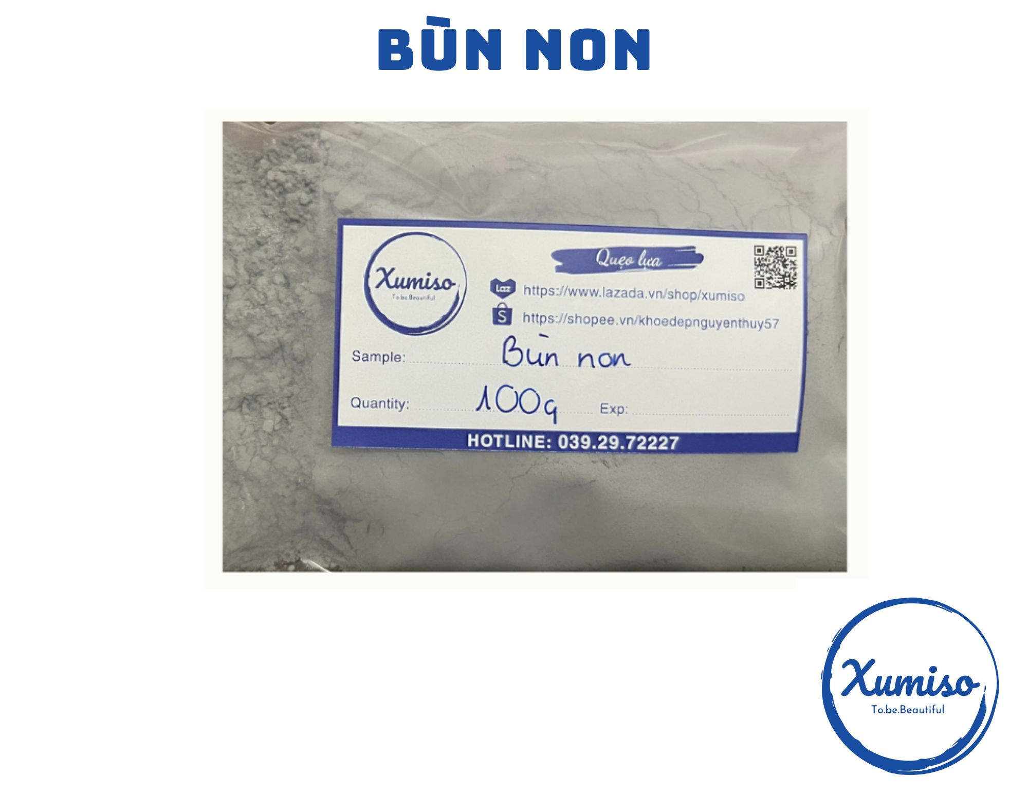Bùn non - nguyên liệu mỹ phẩm - xumiso - 100g