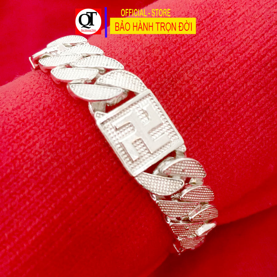 Lắc tay nam bạc chữ Vạn chất liệu bạc ta phong cách nam tính trang sức Bạc Quang Thản - KQTLTNA22