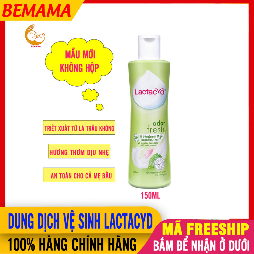 [CHÍNH HÃNG] Dung Dịch Vệ Sinh Phụ Nữ Trầu Không, Hoa Hồng Lactacyd (150ml) - Nước Rửa Phụ Khoa, Kháng Viêm, Khử Mùi - Lá Trầu Không, Thơm Mát Dài lâu - BEMAMA - Dung Dich Ve Sinh Phu Nu Lactacyd - 8936123410131