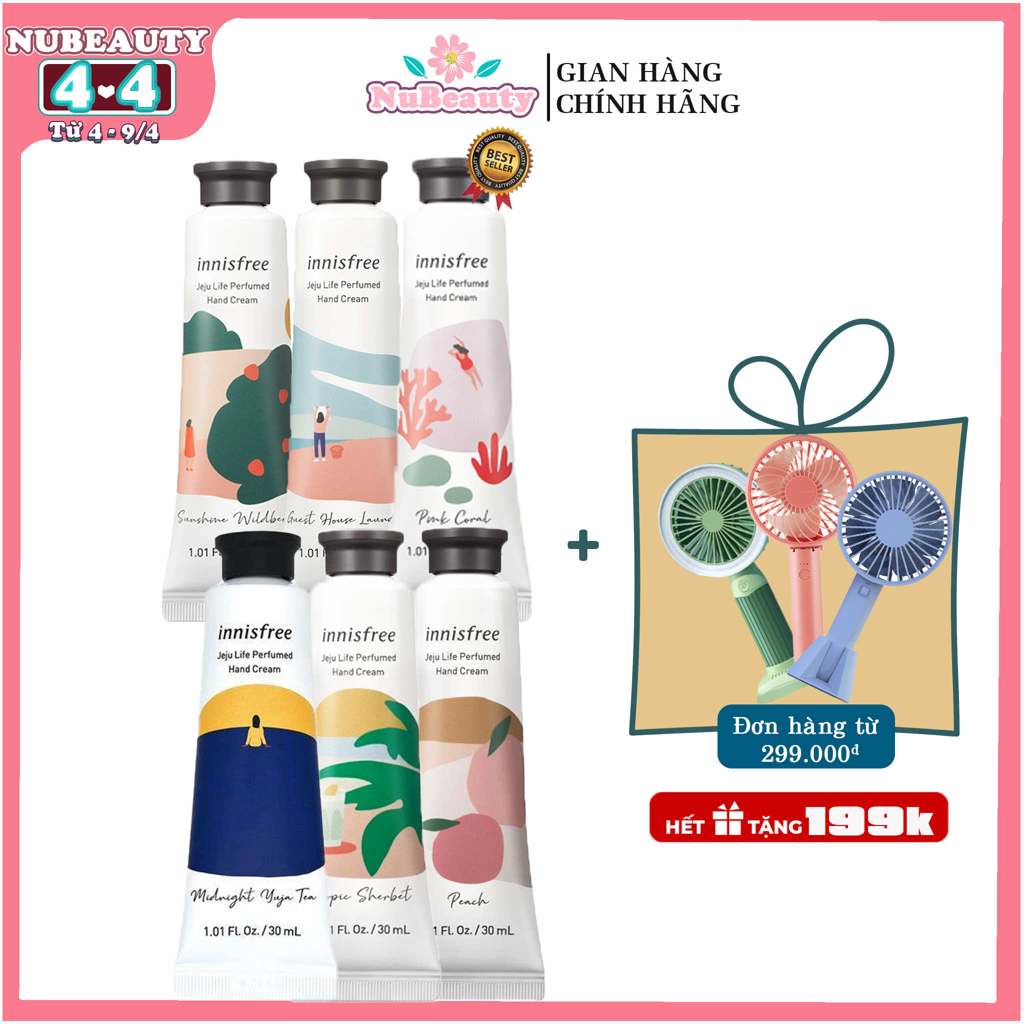 "CHÍNH HÃNG" [30ml] Kem Dưỡng Da Tay Hương Nước Hoa Innisfree Jeju Life Perfumed Hand Cream