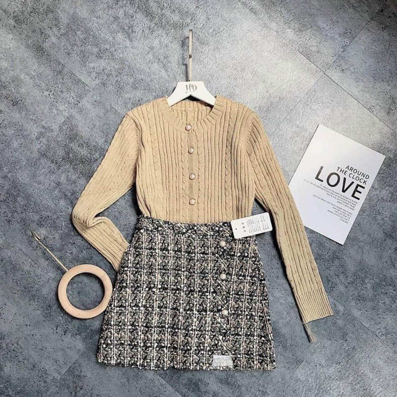 SET ÁO LEN CÚC NGỌC CHÂN VÁY DẠ