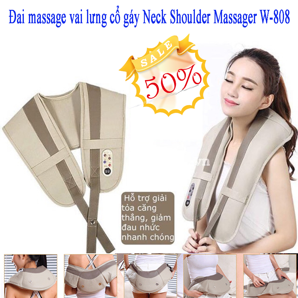 [HCM]Máy Đấm Lưng Tẩm Quất Máy Mát Xa Vai Cổ Lưng Đa Năng Máy Massage Cổ Vai Gáy ĐAI MASSAGE ĐẤM LƯNG VAI CỔ - NECK W-808 giúp Lưu Thông Máu Giảm Đau Nhanh Hiệu Quả - Bảo Hành 1 Đổi 1.
