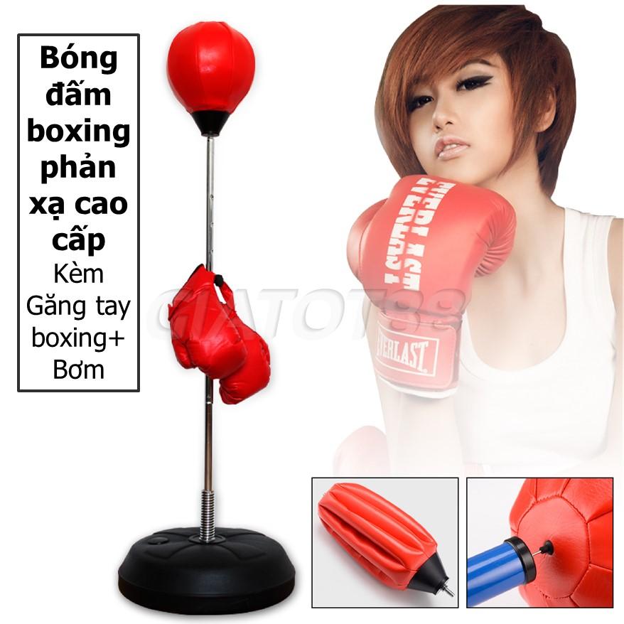 Bóng trút giận , bóng đấm boxing , bóng tập phản xạ , bóng tập tốc độ boxing kèm bơm và găng tay cao cấp giúp bạn rèn luyện sức khỏe, độ phản xạ cao ngay tại nhà