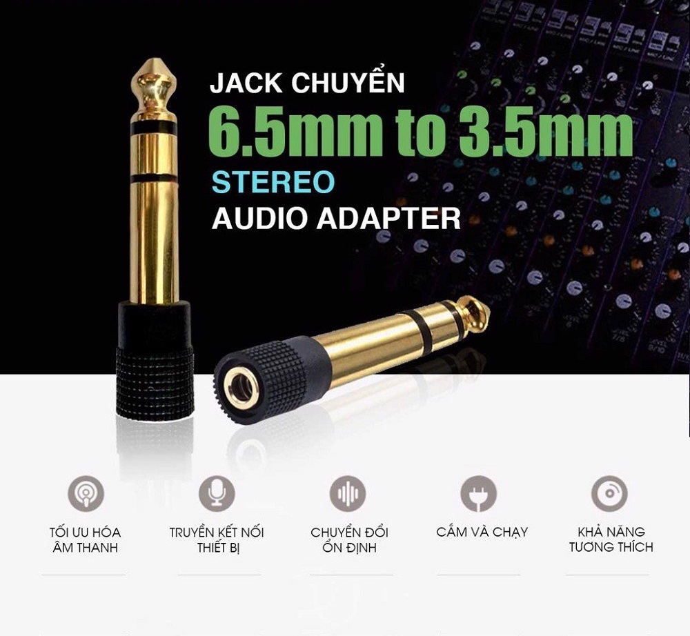 Rắc Chuyển Đổi 6 Ly Ra 3.5 Loại tốt-Dùng Trong cắm sound card thu âm cực hay