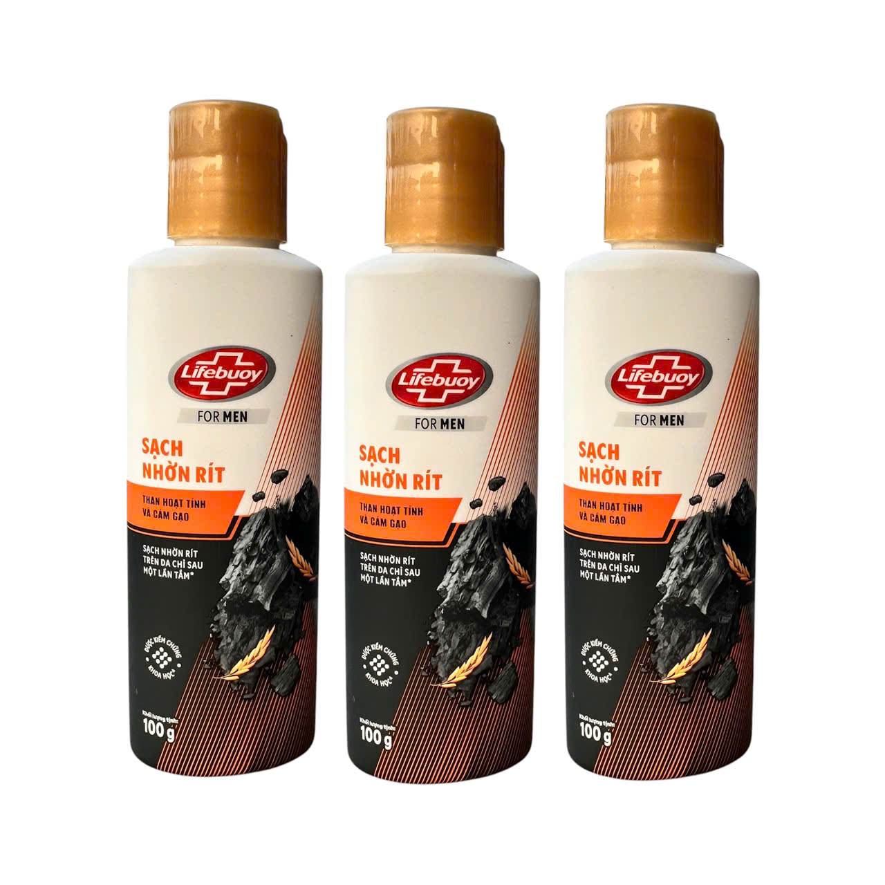 Combo 3 Sữa tắm Lifebuoy Than Cám Gạo For Men