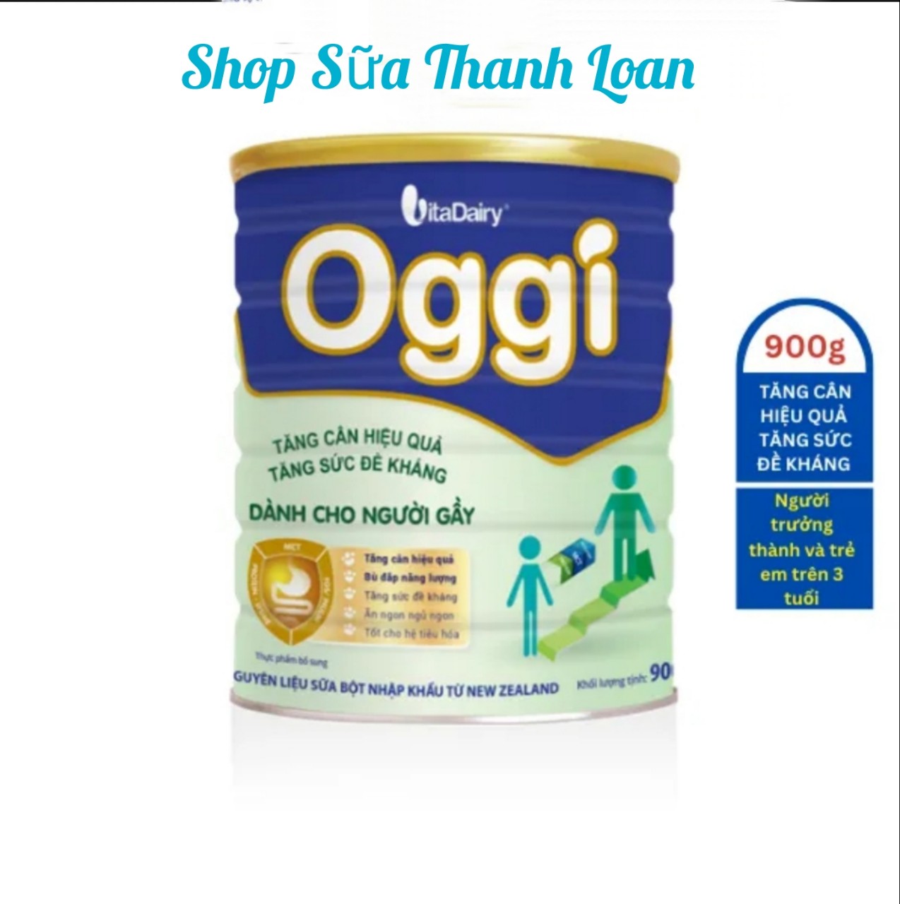 (HSD T10-2026) Sữa Bột OGGI Dành Cho Người Gầy 900g Tăng Cân Hiệu Quả, Ăn Ngon Ngủ Ngon - VitaDairy