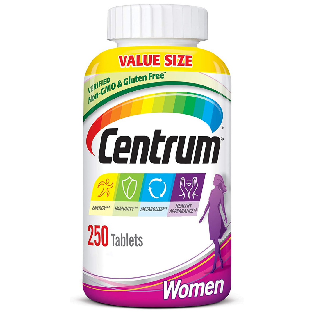 Vitamin tổng hợp cho nữ Centrum Multivitamin for Women bổ sung sắt, vitamin D3, B và chất chống oxy hóa - 250 viên