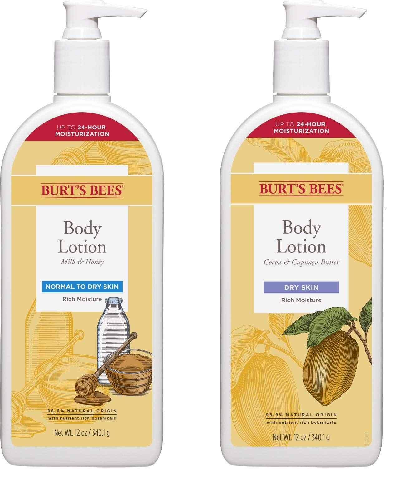 Dưỡng thể dành cho da khô Burts Bees Butter Body Lotion for Dry Skin with Cocoa & Cupuau 340g (Mỹ)