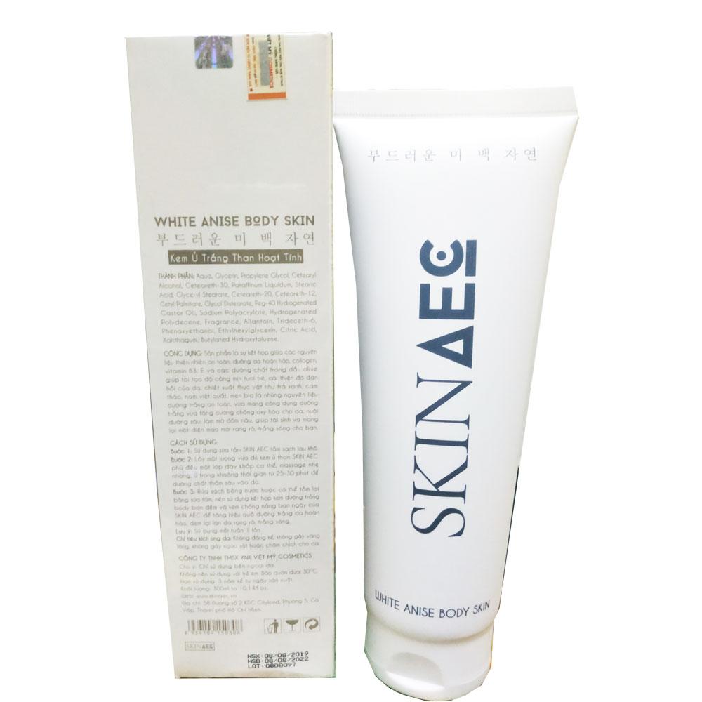 [HCM]Kem Tắm trắng ủ kích trắng da than hoạt tính SKIN AEC Hàn Quốc 300ml - Bật Tông sau 1 lần dùng