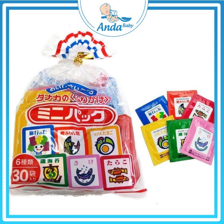 Gia vị rắc cơm Furikake nội địa Nhật cho bé ăn dặm 6 vị gồm 30 gói nhỏ