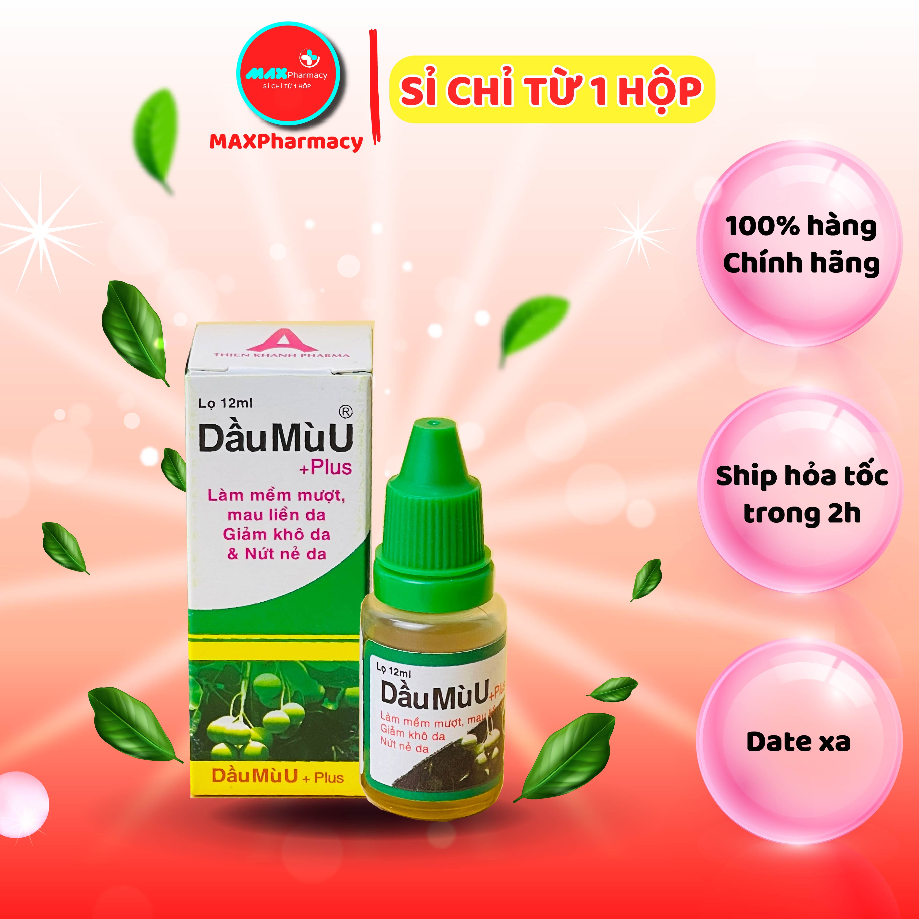 LỐC Dầu Mù U Plus Thiên Khánh Làm lành vết bỏng Mau liền sẹo 12ml - Minpharmacy