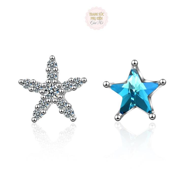 Bông tai thời trang cách điệu ngôi sao xanh HT208
