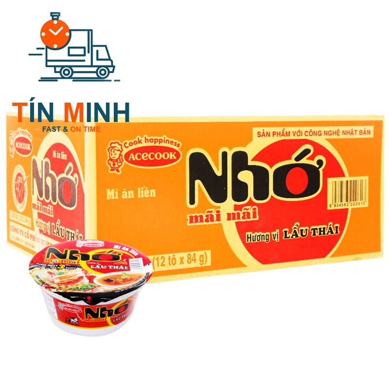 Tô nhớ mãi mãi mì lẩu thái tôm thùng 12 tô 84g - Cty TM