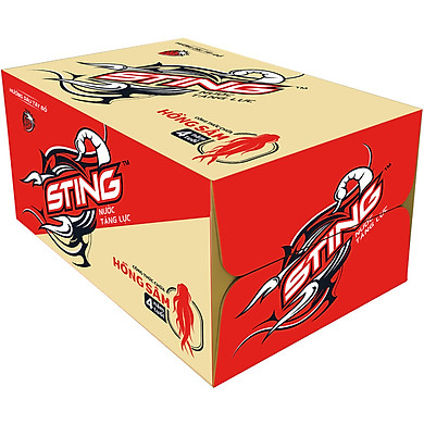 Thùng 24 chai nước tăng lực sting dâu 330ml