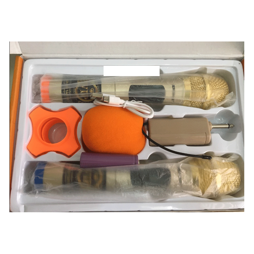 Bộ 2 micro Karaoke không dây SHUAE SM-6.6 hỗ trợ thiết bị có jack cắm