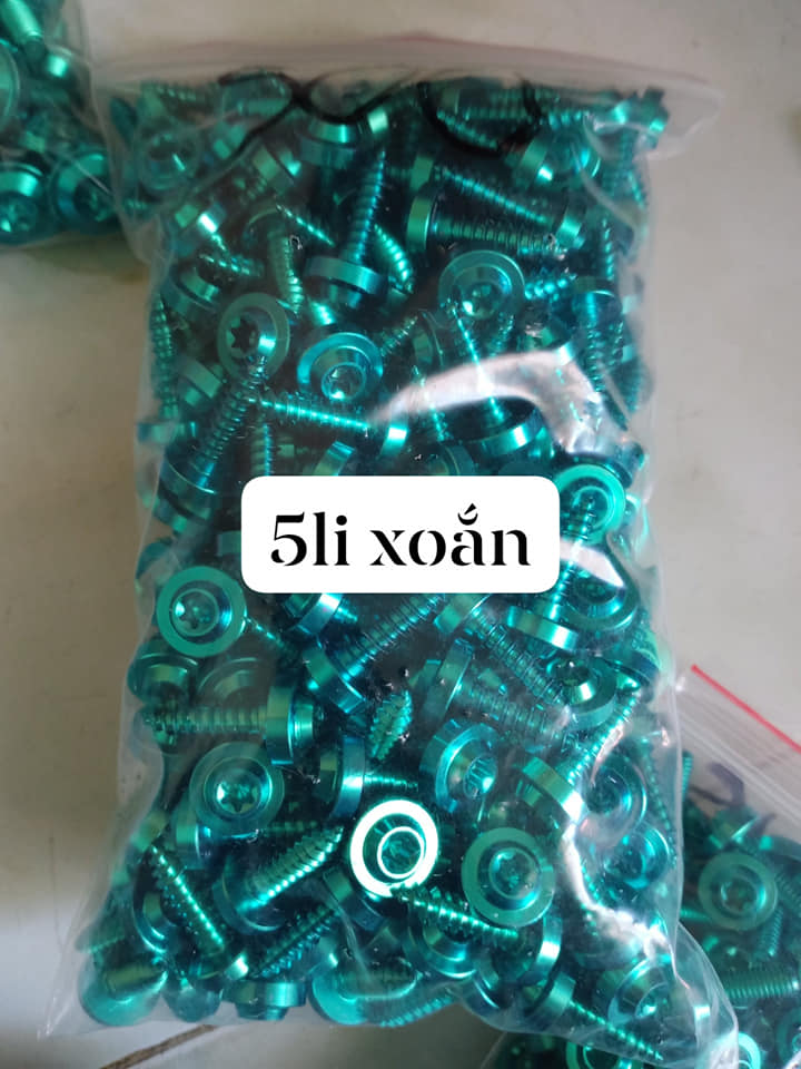 Gr5.bộ 5 con ốc dàn áo yamaha 5 li xoắn gr5..có xanh tím và lục bảo các bạn chọn nhé.