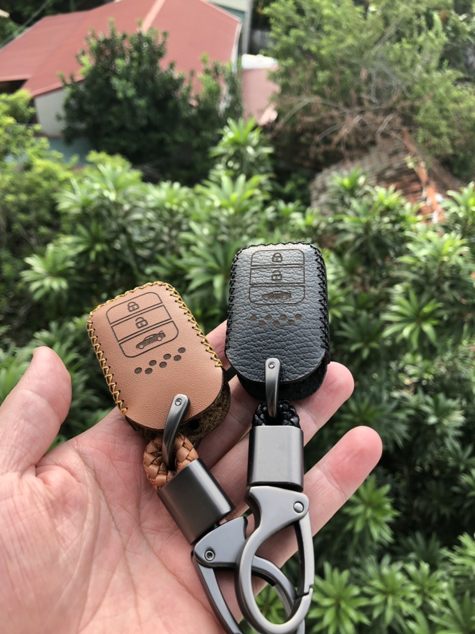 Bao da chìa khoá Honda City, CRV, CIVIC, ACCORD, CR-V handmade da bò thật 100%, khắc TÊN, SĐT lên bao da . Tặng Móc Khóa