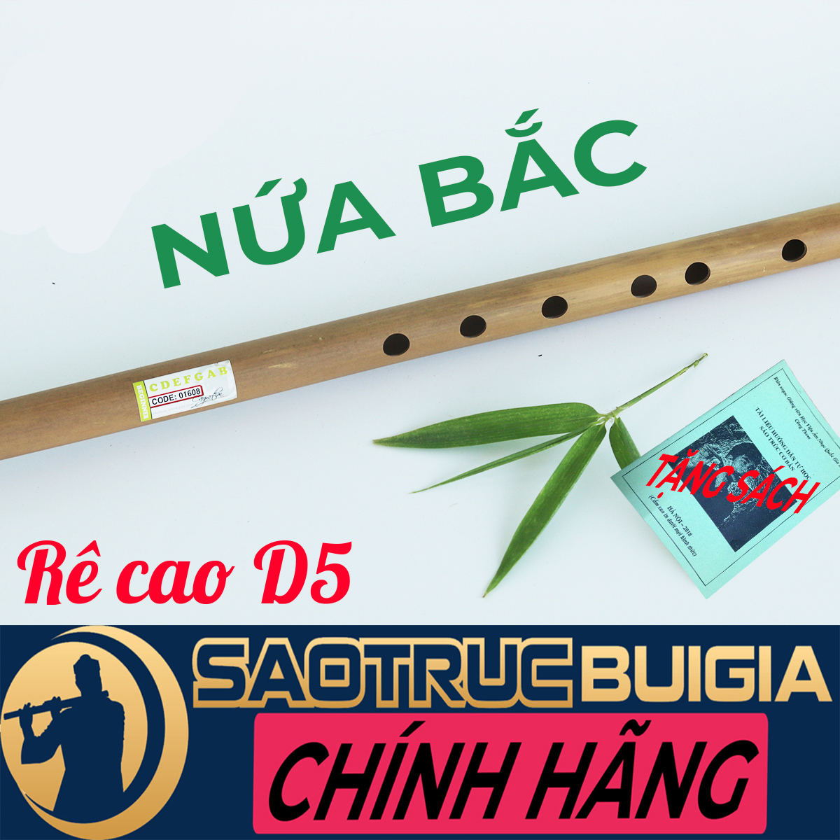 Sáo trúc Rê cao (D5) Nứa Bắc Beginner - Sáo trúc Bùi Gia - Cho người mới tập chơi - Kèm sách học cơ bản