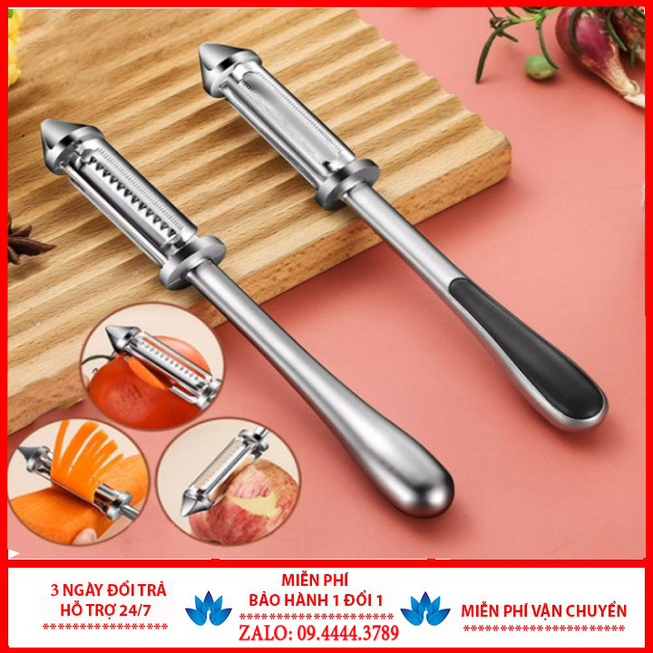 DỤNG CỤ NẠO + BÀO SỢI RAU CỦ QUẢ ĐA NĂNG GỌT VỎ TRÁI CÂY BẰNG INOX