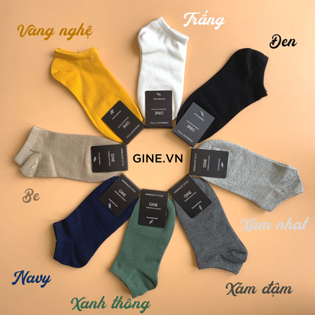 Tất vớ nam nữ GINE đa dạng, nhiều màu khử mùi hôi chân Loại 1- Chất Cotton dày dặn thoáng mát