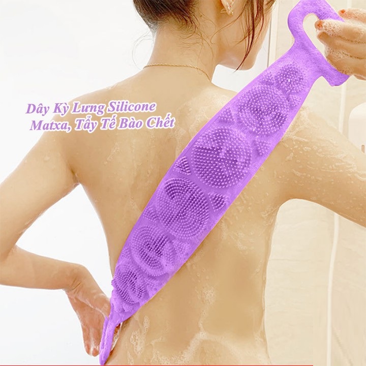 Dây Kỳ Cọ Lưng, Massage, Tẩy Tế Bào Chết Silicon Dây Chà Lưng Silicone Đa Năng , Đai Tắm Massage Hai Mặt , Tẩy Tế Bào Chết Giúp Lưu Thông Máu, Dây tắm Cao Cấp Tẩy Tế Bào Chết giúp chà lưng và matxa ...