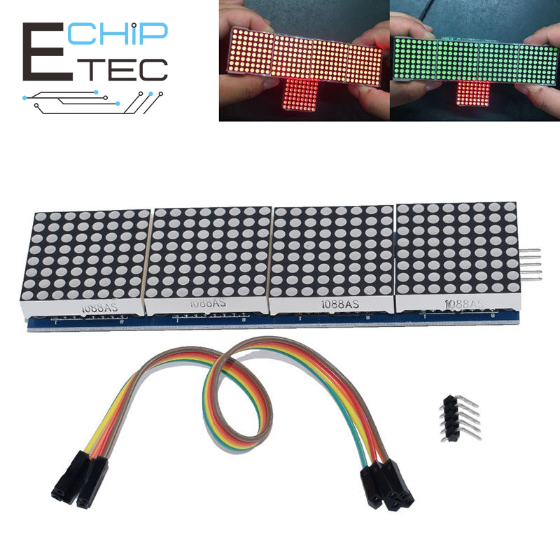 Mô-đun điều khiển mcu mô-đun ma trận điểm max7219 mô-đun ma trận điểm 4 trong 1 mô-đun hiển thị 4 điểm trong một