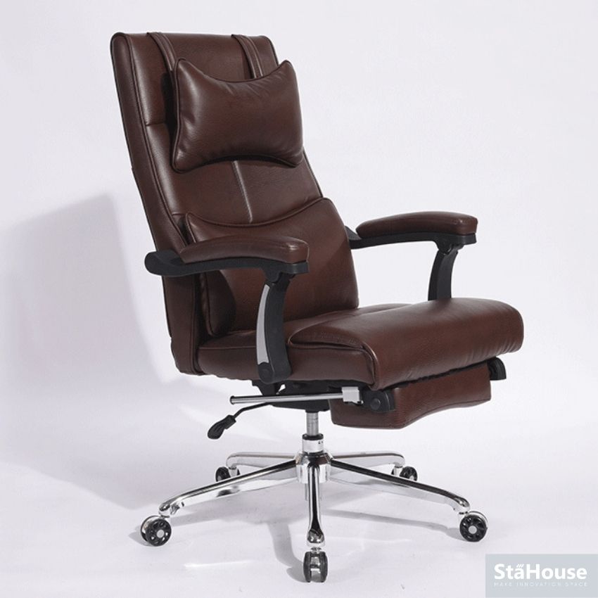 [FREESHIP] Ghế Giám Đốc Da Cao Cấp ngả lưng có gác chân đệm da siêu êm ZC83, ghế văn phòng  nhập khẩu Stahouse