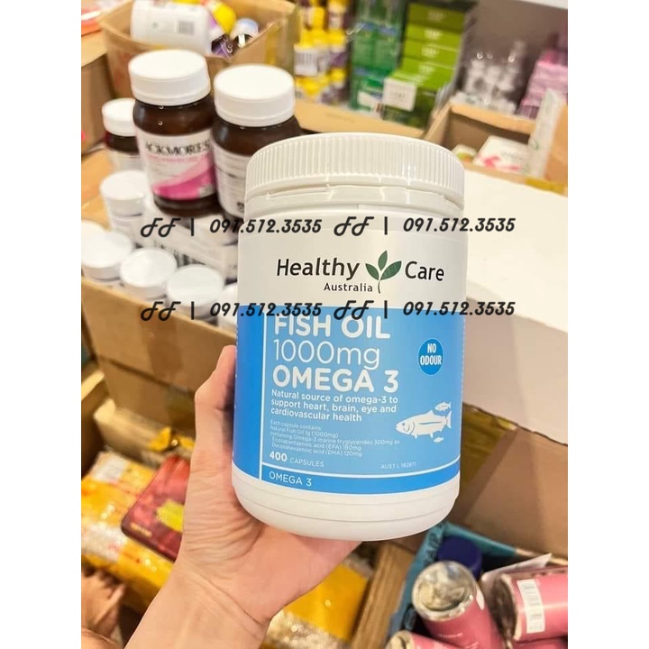 Viên uống dầu cá fish oil healthy care omega 3 1000mg 400 viên úc
