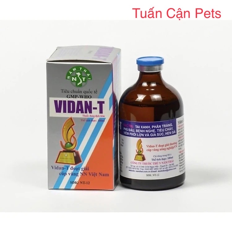 Vidan T(20ml-100ml) Hen khẹc, khò khè, vảy mỏ, phân xanh, phân trắng sản phẩm chính hãng công ty Nam Thái