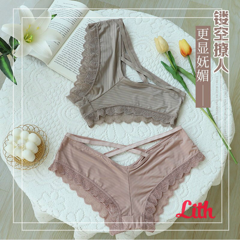 Quần chip lụa viền ren cao cấp, quần lót nữ cạp chéo dây quyến rũ 014