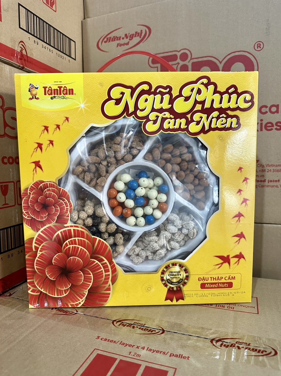 HỘP QUÀ NGŨ PHÚC VỊ NGỌT TÂN TÂN