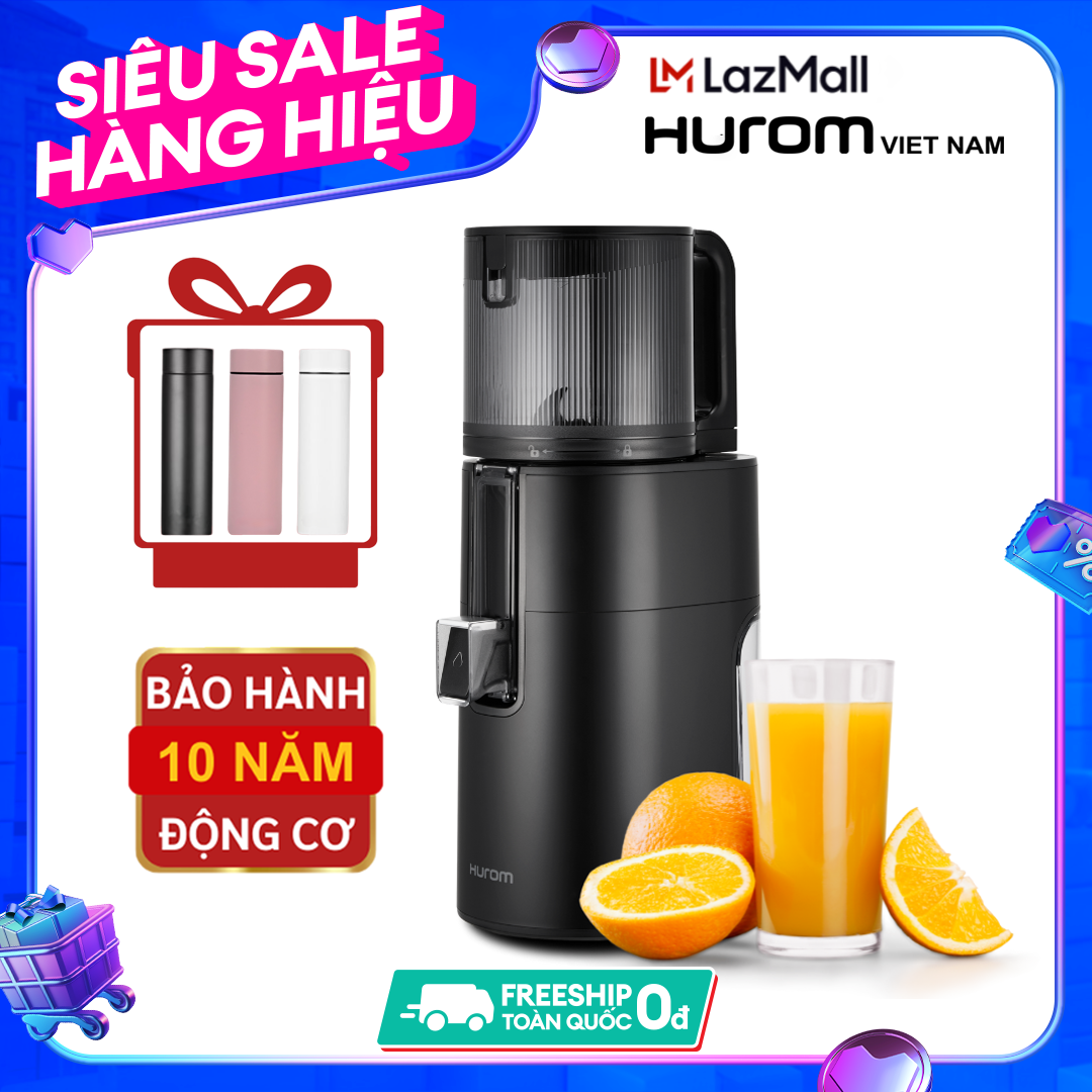 Máy ép chậm hurom h400 l máy ép chậm trái cây, ép kiệt bã, công suất 150w, 75 vòng quay/phút l bảo hành động cơ 10 năm - chính hãng hàn quốc