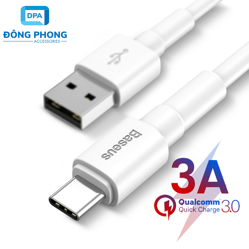 Cáp Sạc Nhanh Baseus Mini White Cổng Type C Chính Hãng