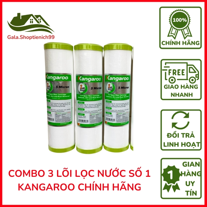 Lõi lọc nước Kangaroo - Combo 3 lõi lọc số 1 Kangaroo