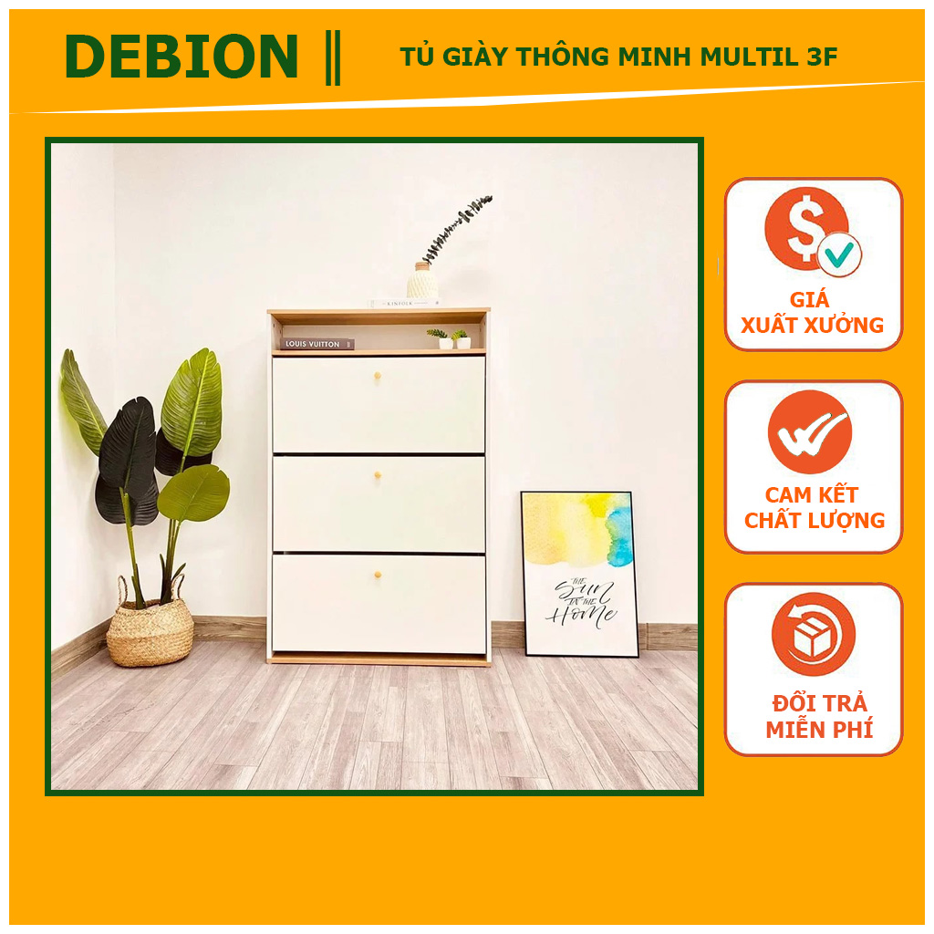 _ Tủ giày thông minh Multil 3F Phong Cách Hiện Đại, Kệ để giày thông minh sản xuất từ gỗ MDF nhập khẩu cao cấp, Tủ giày thông minh chất lượng cao - DEBION OFFICAL