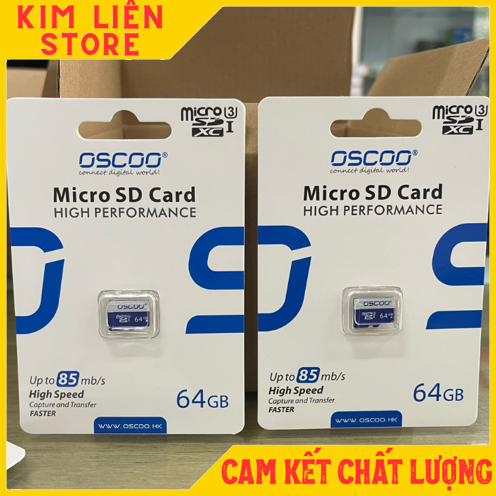 Thẻ nhớ microsd oscoo 64gb uhs-i u3 upto 85mb/s tốc độ cao, chính hãng - thẻ nhớ camera cao cấp