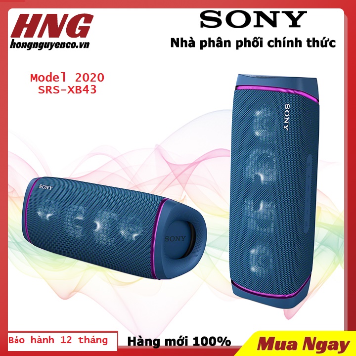 {Voucher 20K + phí vận chuyển} Loa bluetooth Extra Bass Sony SRS-XB43 - Hàng phân phối trực tiếp chính hãng - Bảo hành 1 năm toàn quốc