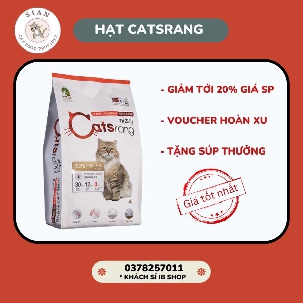 FREESHIP Thức ăn hạt cho mèo Catsrang 0,5-2kg (TÚI ZIP) - Catsrang cho mèo mọi lứa tuổi SiAnPetshop