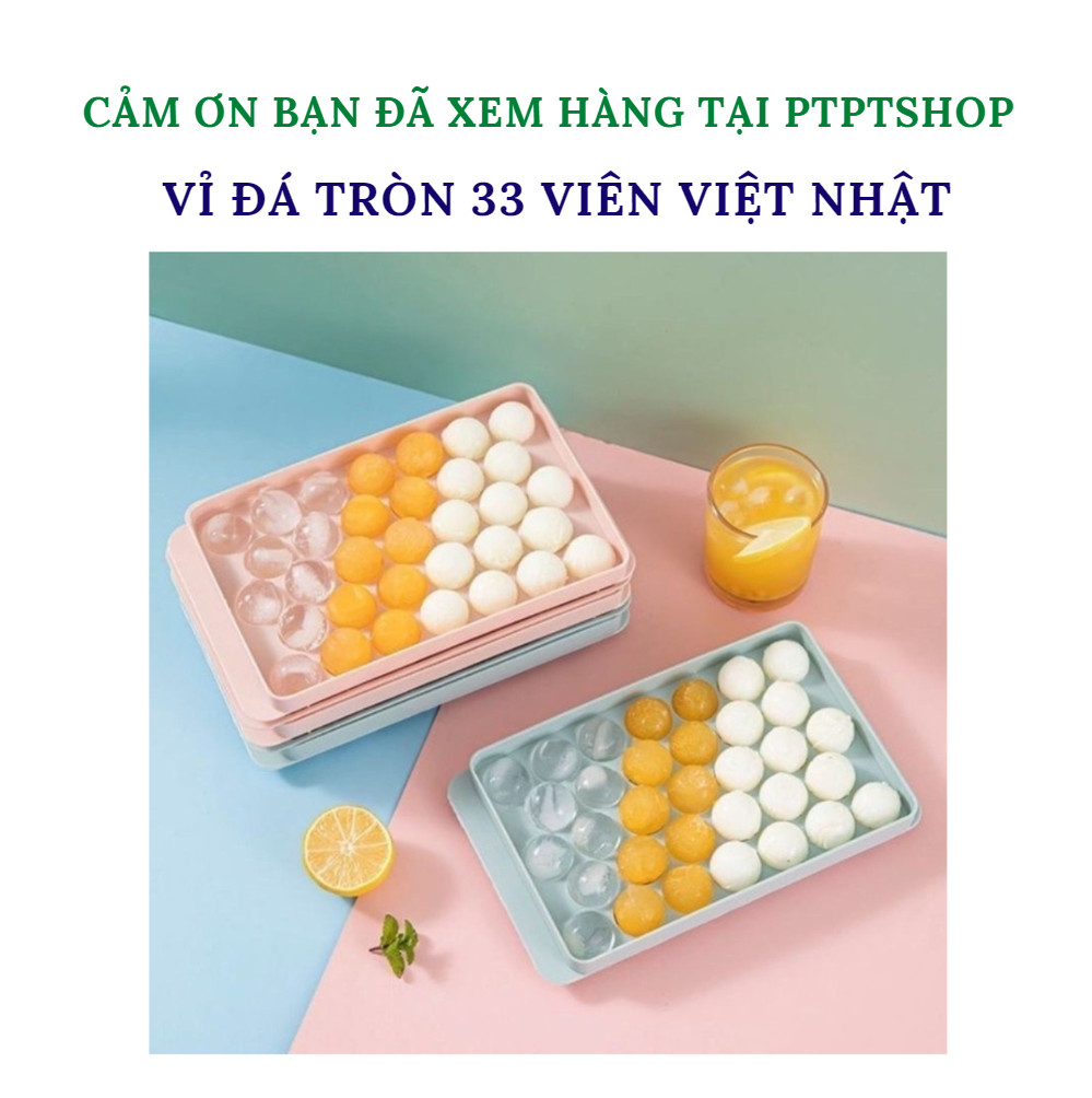 Khay đá, vỉ đá tròn 33 viên Việt Nhật khuôn thạch, khuôn kẹo dẻo giao màu ngẫu nhiên (mua tại ptptshop)