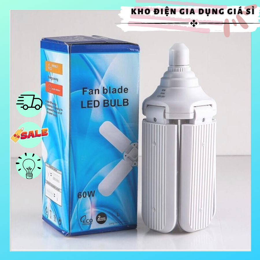 Đèn 4 cánh led 60w; đèn 4+1; 4 cánh mini 28w; siêu sáng tiết kiệm điện có thể xếp gọn e27