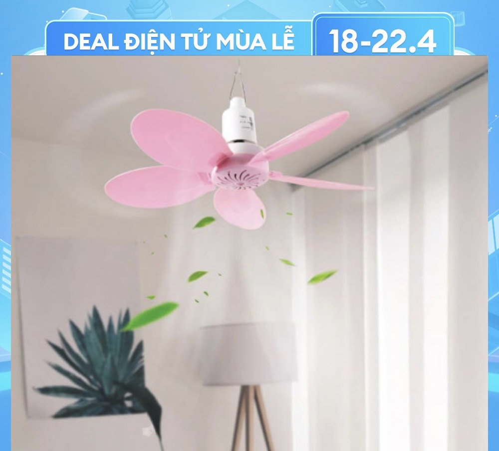 Quạt Trần Phòng Ngủ, Quạt Màn,  Mini 5 Cánh, 4 cánh Có Công Tắc Bật Tắt ( Đã Tes Trước Khi Giao)