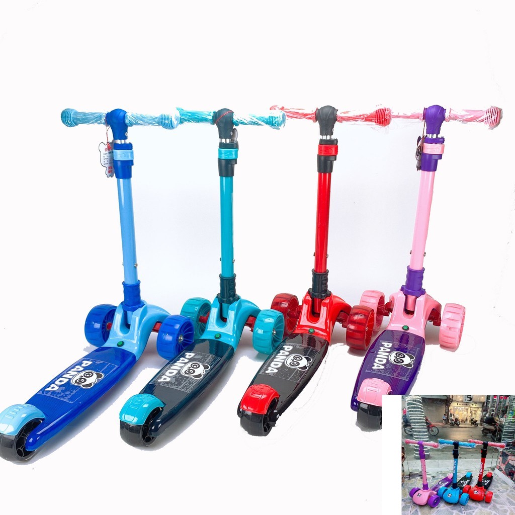 Xe trượt Scooter Gấu trúc - Panda cho trẻ 2-6 tuổi (có nhạc và đèn)