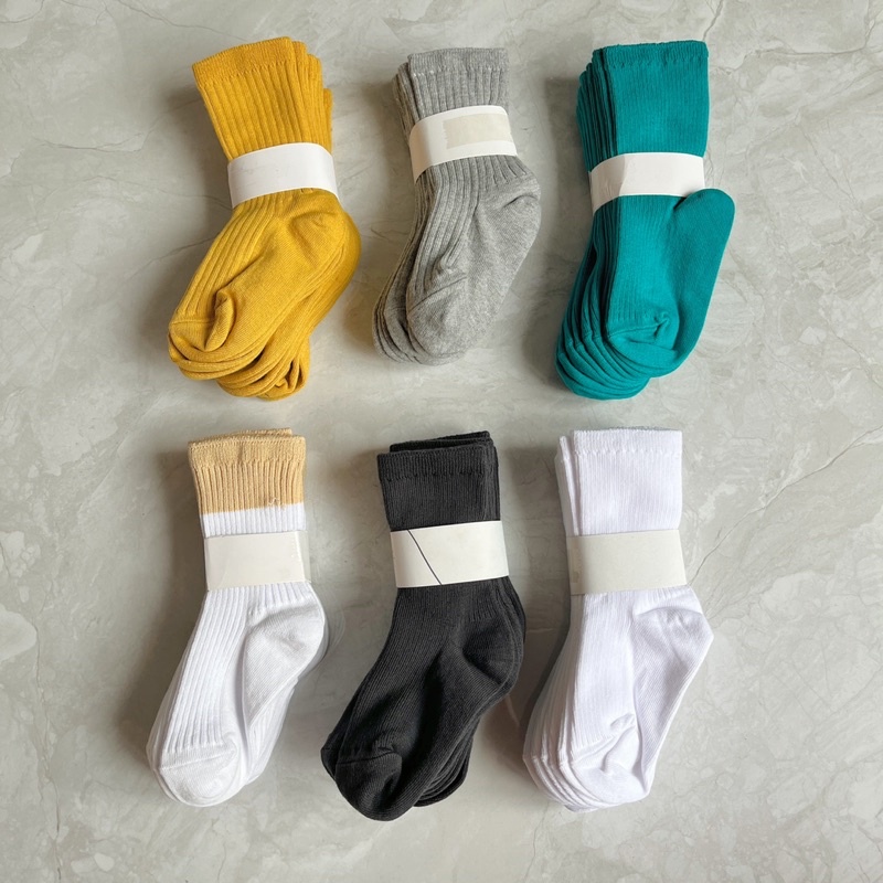 Set 5 đôi vớ cổ cao cho bé trai bé gái, Tất trẻ em