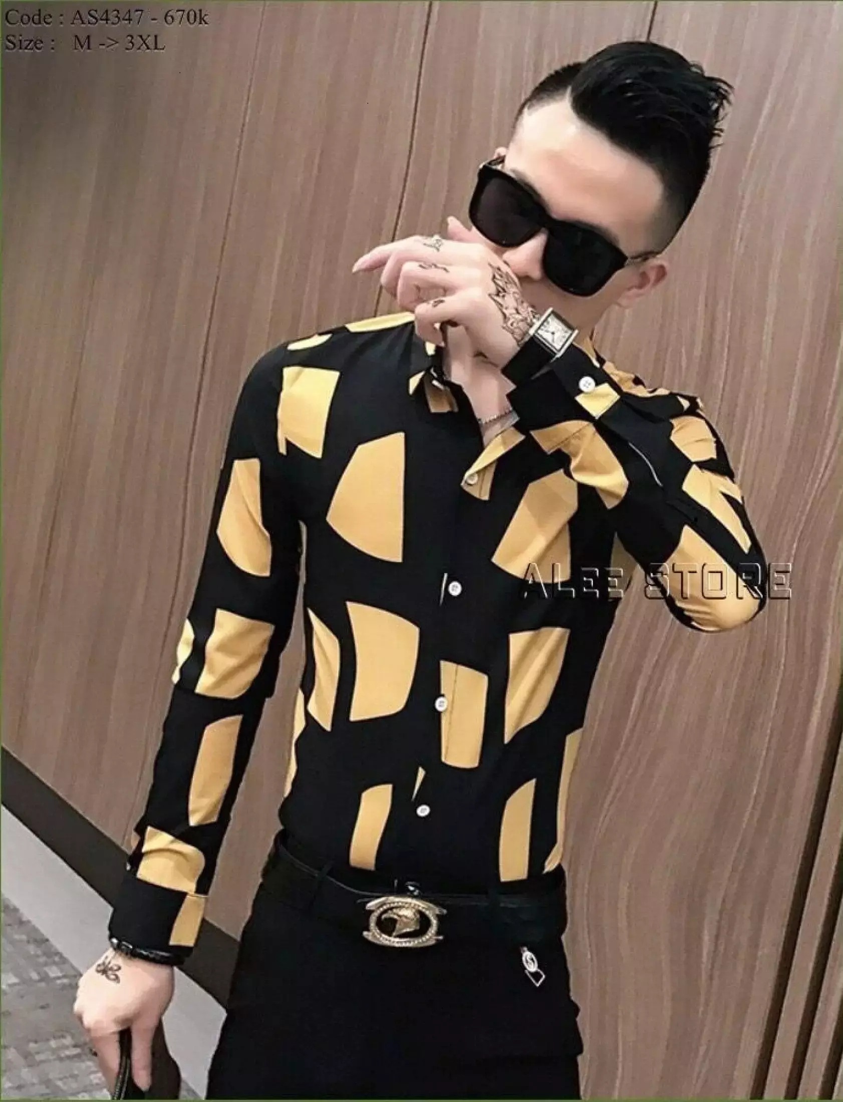 Áo sơ mi nam kiểu mới tay dài siêu hót hót lụa trống nhăn hàng chuẩn shop