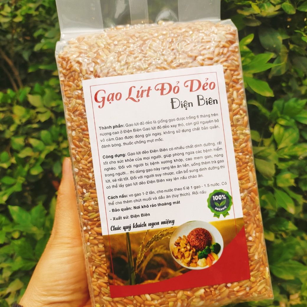 Gạo lứt đỏ Điện Biên 1kg gạo dẻo ăn giảm cân